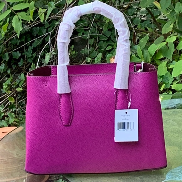 KATE SPADE Eva Top Zip SMALL SATCHEL CROSSBODY BAG! Baja Rose Fuschia Leather - Picture 3 of 9